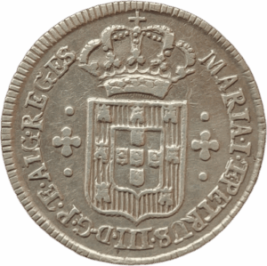 3 vinténs em prata, D. Maria I e D. Pedro III 1777/86