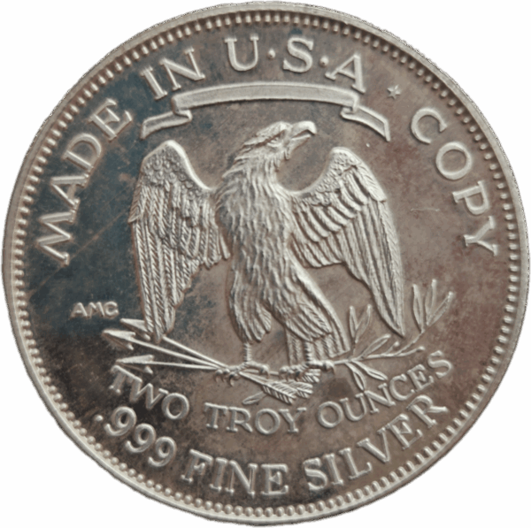 USA 1991 - 2 Onças (2 oz) de prata fina - Cópia de 1 Dólar - Image 2