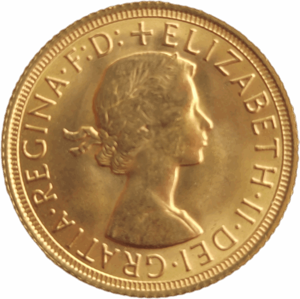 1968 - INGLATERRA, Libra em ouro de Isabel II