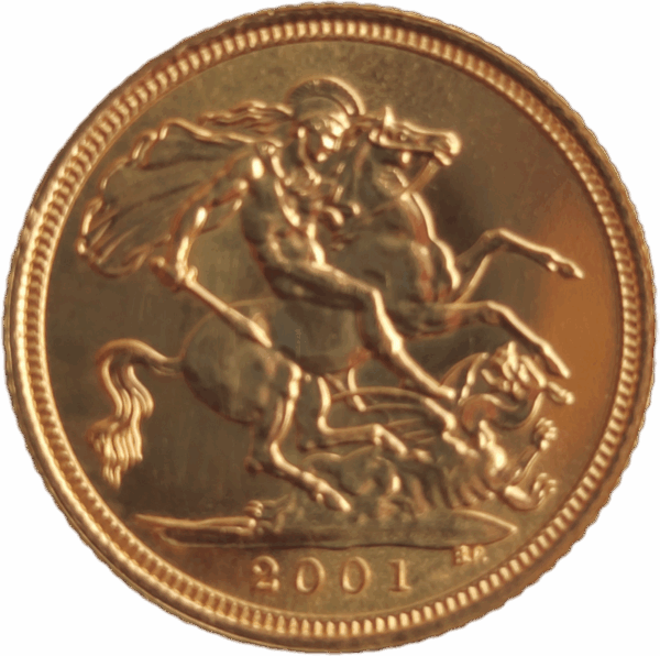 2001, INGLATERRA, meia Libra em ouro, Isabel II - Image 2