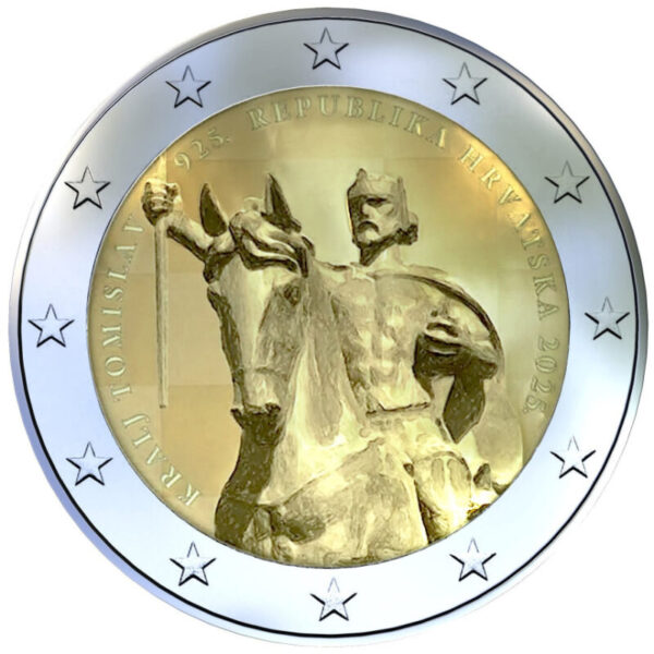 2025, Croácia, 2 euros - Reino Croata e Coroação do Rei Tomislav