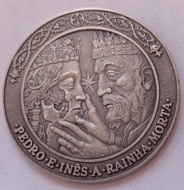 Medalha em prata. Pedro e Inês (A Rainha Morta)