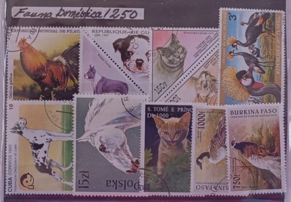 Fauna Doméstica - Pacote de 250 selos diferentes