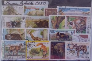 Fauna Protegida - Pacote de 250 selos diferentes