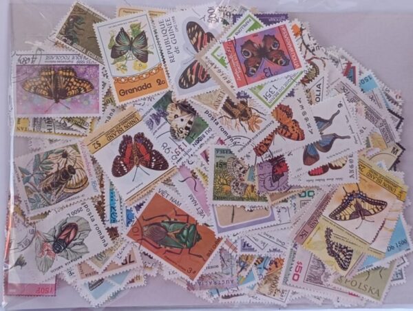 Borboletas e insetos - Pacote de 500 selos diferentes - Image 2
