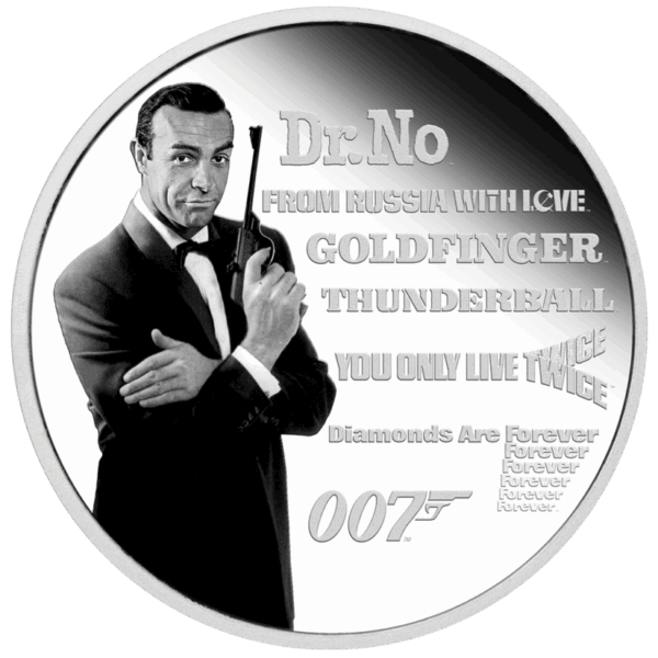 Tuvalu 2021 - 1 Onça (1 oz) de prata fina - JAMES BOND Legacy, 007