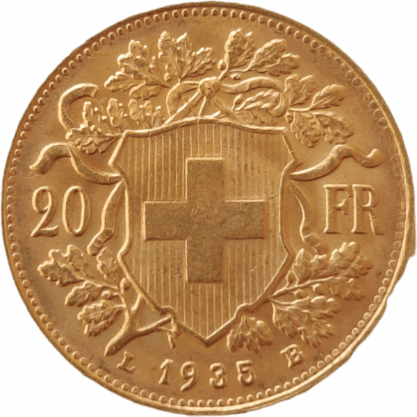 SUÍÇA, 20 Francos - 1935 L B