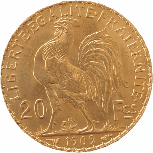 FRANÇA, 20 Francos, 1909