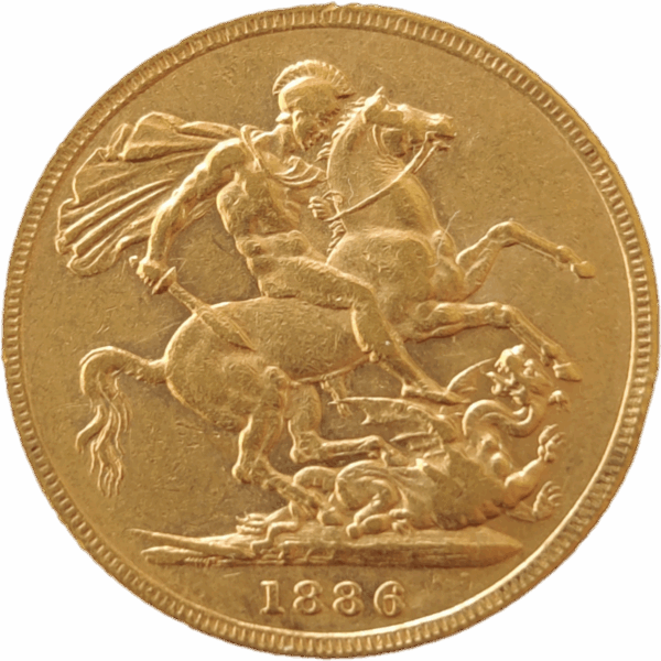 1886 S - INGLATERRA, Libra em ouro de Vitória - Image 2