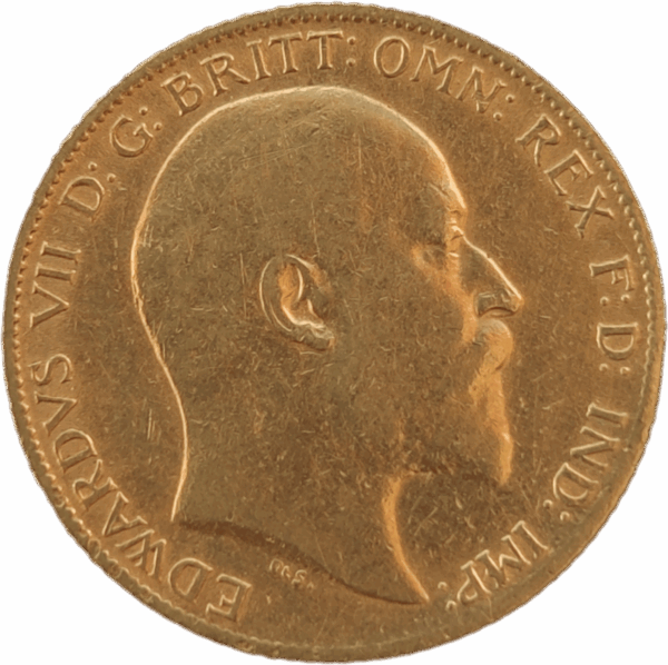 1906, INGLATERRA, meia Libra em ouro de Eduardo VII
