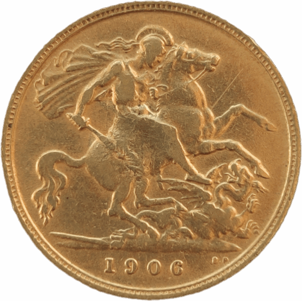 1906, INGLATERRA, meia Libra em ouro de Eduardo VII - Image 2