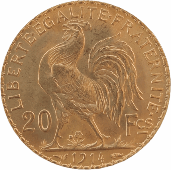 FRANÇA, 20 Francos, 1914