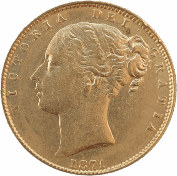 1871 - Inglaterra, Libra Vitória ouro, BRASÃO - Image 2