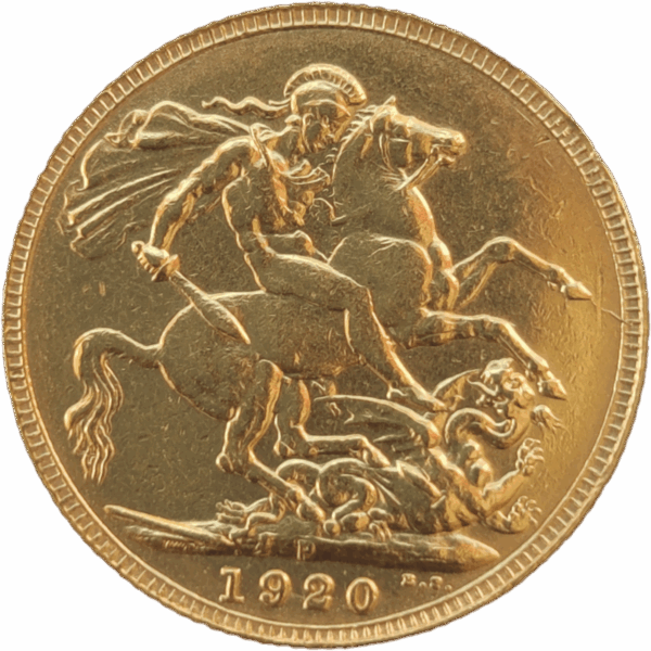 1920 P - INGLATERRA, Libra em ouro de Jorge V - Image 2
