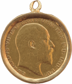 Inglaterra, meia Libra - Eduardo VII de 1914 - Com aro