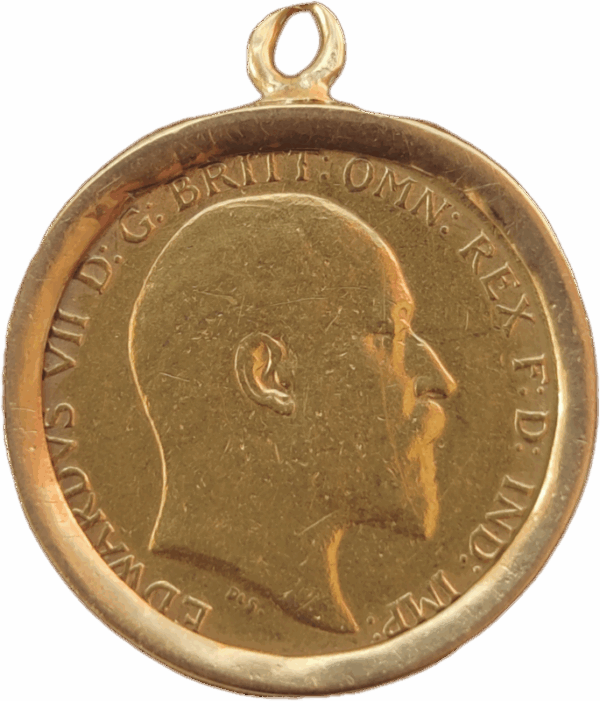 Inglaterra, meia Libra - Eduardo VII de 1914 - Com aro