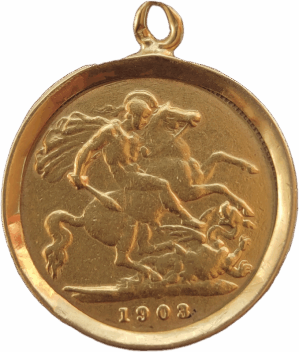 Inglaterra, meia Libra - Eduardo VII de 1914 - Com aro - Image 2
