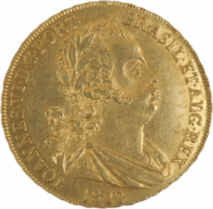 Meia Peça de D. João VI - 1822 (4 + 5 Frutos)