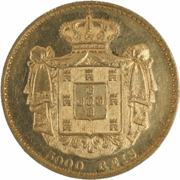 5.000 réis D. Luís I, 1880 (Só 7.000 moedas) Data mais difícil - Image 2