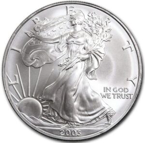 USA 2003 - 1 Onça (1 oz) de prata fina, American Eagle