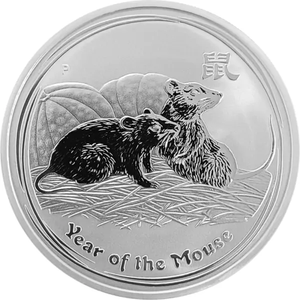 Austrália 2008 - 1 Onça (1 oz) de prata fina, Ano Lunar do Rato