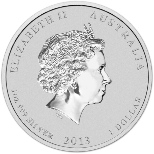 Austrália 2013 - 1 Onça (1 oz) de prata fina, Ano Lunar do Serpente - Image 2