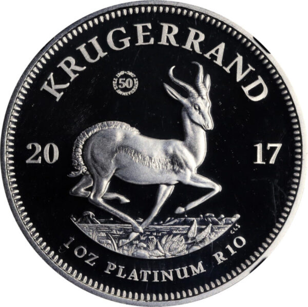Africa do Sul 2017 - 1 Onça (1 oz) de prata fina - Krugerrand, 50º ANIVERSÁRIO