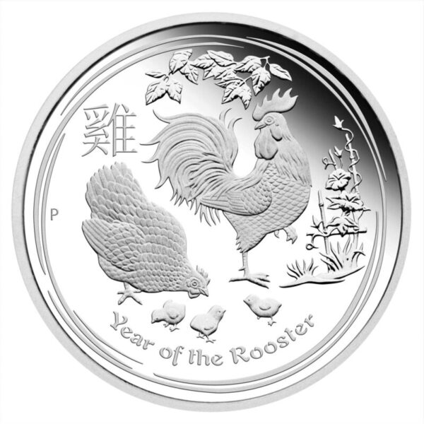 Austrália 2017 - 1 Onça (1 oz) de prata fina, Ano Lunar do Galo