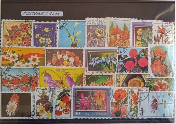 Flores - Pacote de 500 selos diferentes
