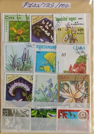 Plantas - Pacote de 100 selos diferentes
