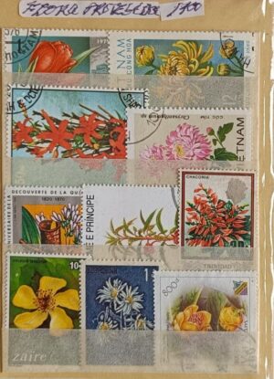 Flora protegida - Pacote de 100 selos diferentes