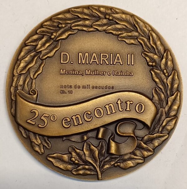 Medalha, 25º encontro / Banco Portugal /D. Maria II, Menina, Mulher e Rainha - Image 2