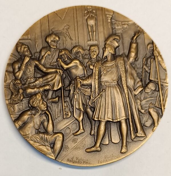 Medalha, 20º encontro / Banco Portugal / Visita de Vasco da Gama ao Samorim de Calecut