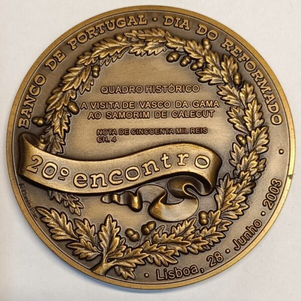 Medalha, 20º encontro / Banco Portugal / Visita de Vasco da Gama ao Samorim de Calecut - Image 2