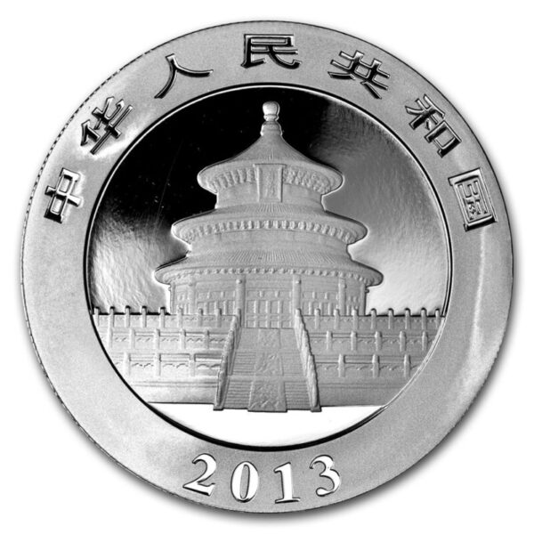 China 2013, 10 yuan - 1 Onça (1 oz) de prata fina - Panda - Image 3
