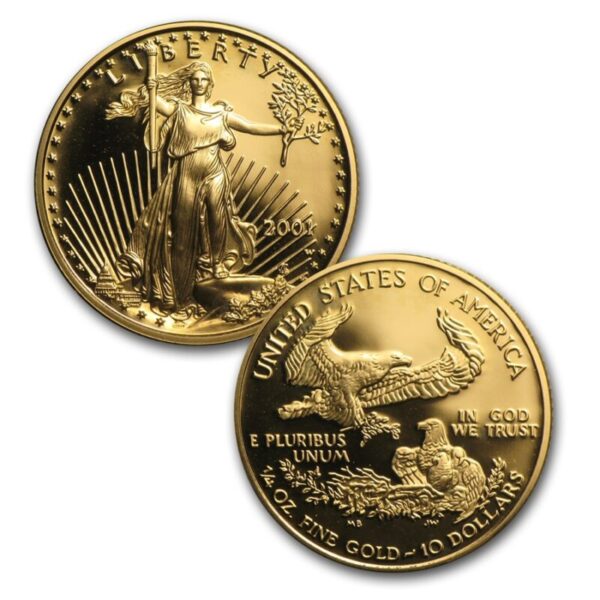 ESTADOS UNIDOS, 2001, Caixa com 4 moedas PROOF - 50 + 25 + 10 + 5 Dólares Ouro - Image 5